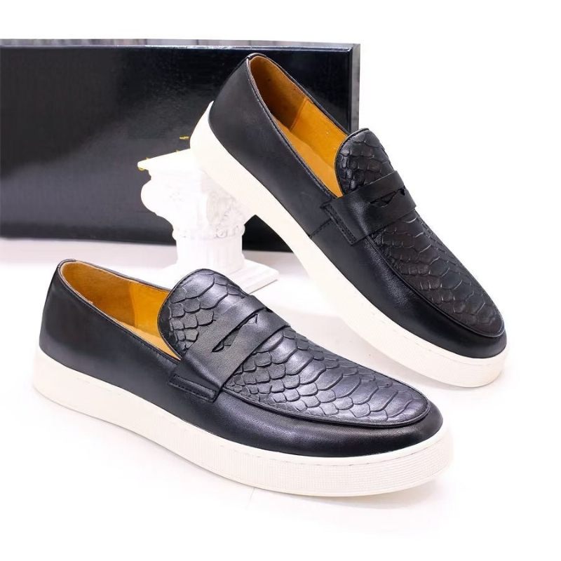 Sapatos Casuais Masculinos Slip-on - Preto