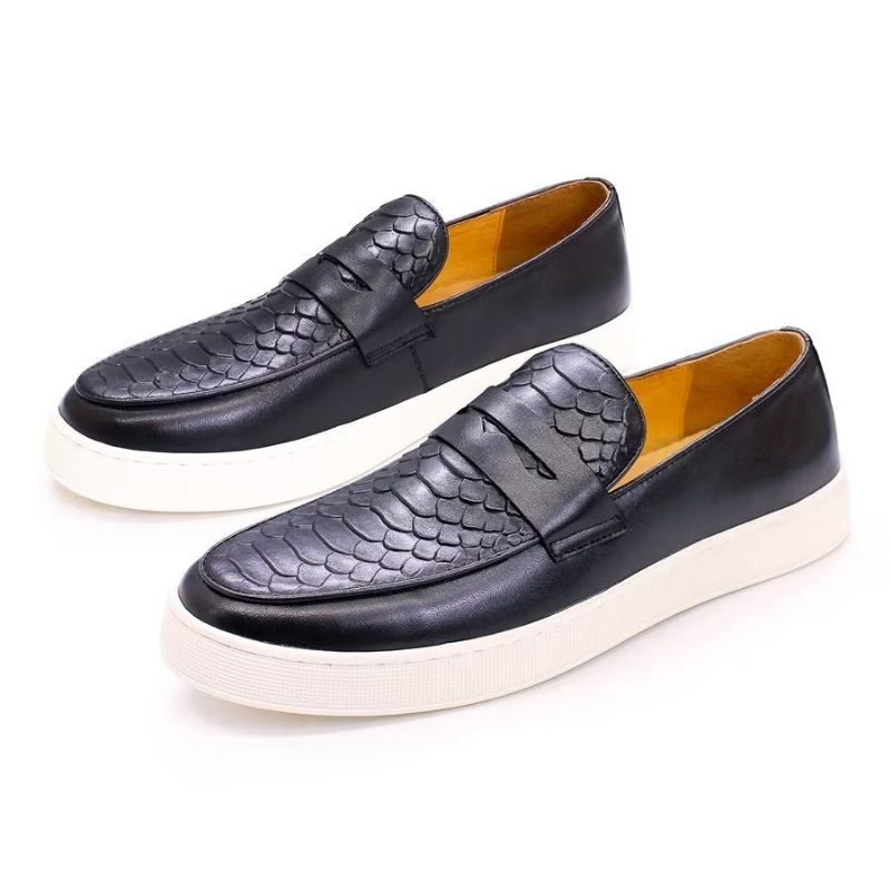 Sapatos Casuais Masculinos Slip-on - Preto