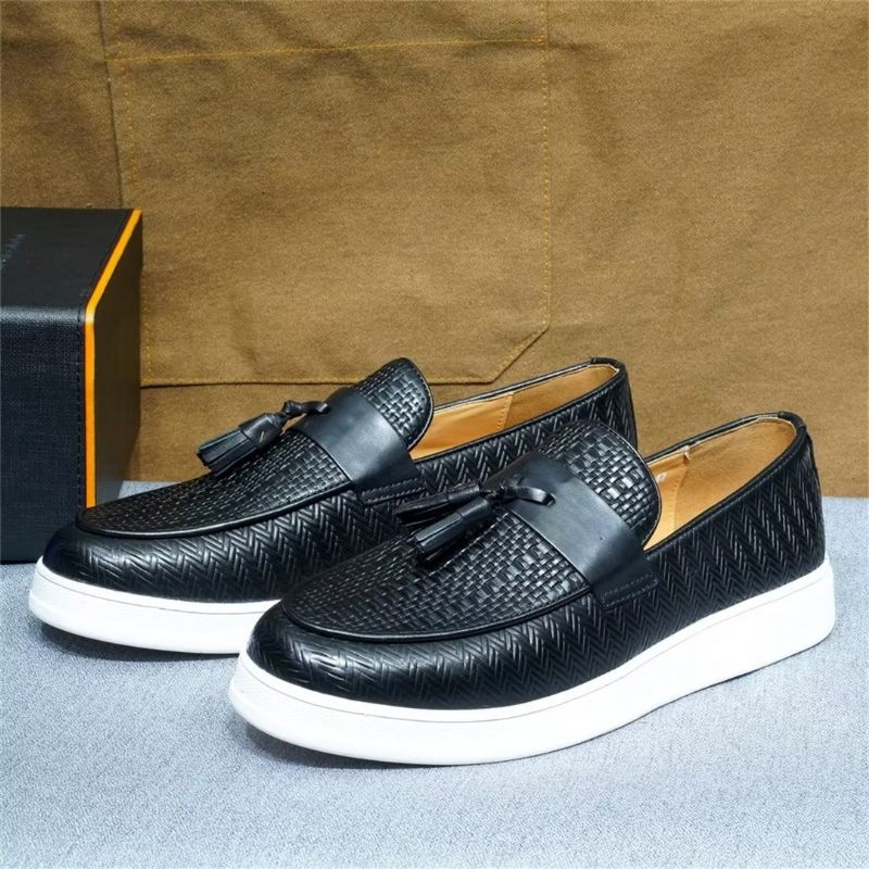 Sapatos Casuais Masculinos Slip-on Elegância - Preto