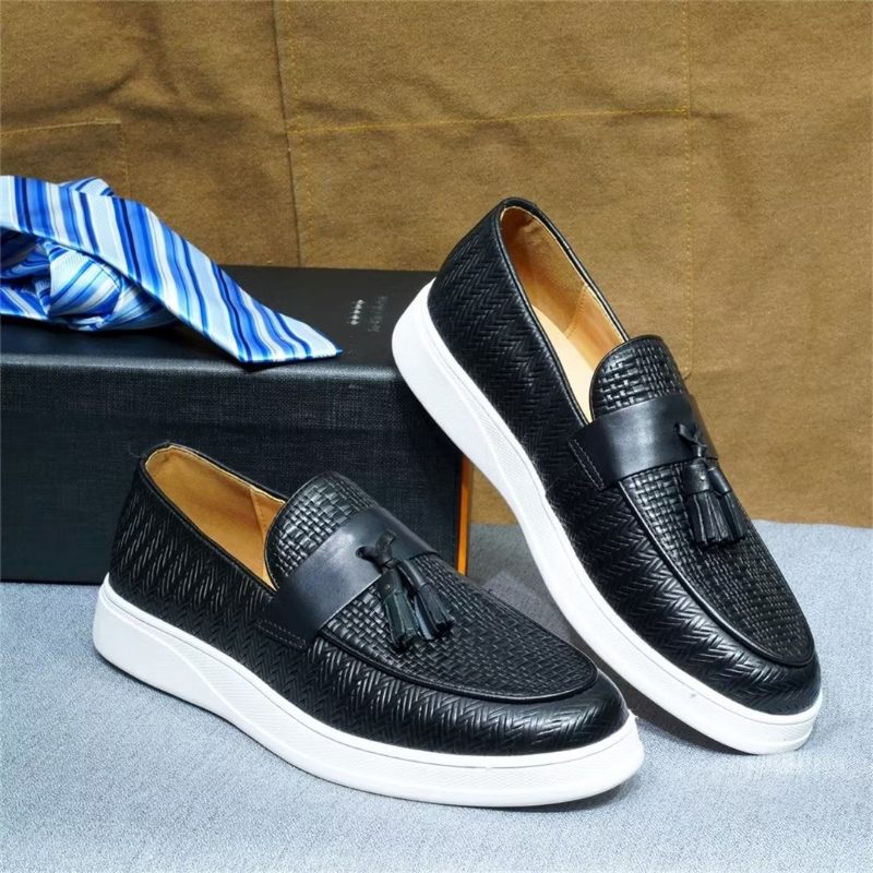 Sapatos Casuais Masculinos Slip-on Elegância - Preto