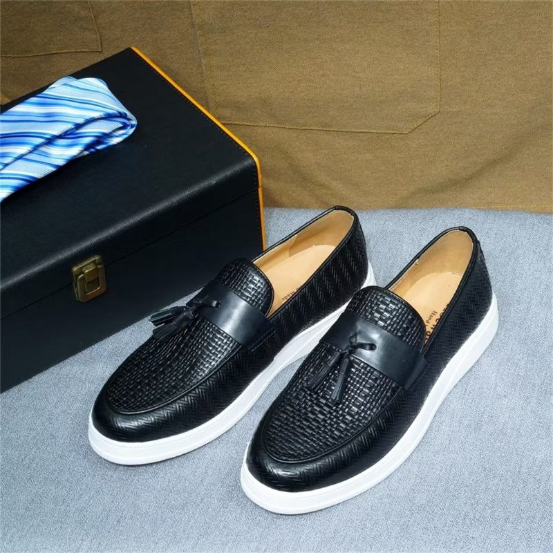 Sapatos Casuais Masculinos Slip-on Elegância - Preto