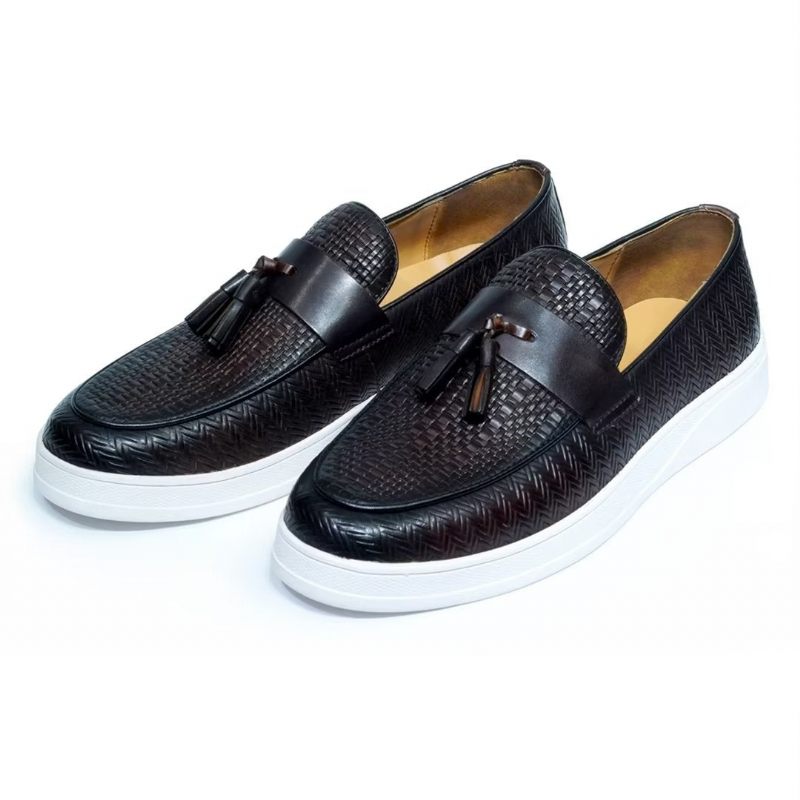 Sapatos Casuais Masculinos Slip-on Elegância - Café