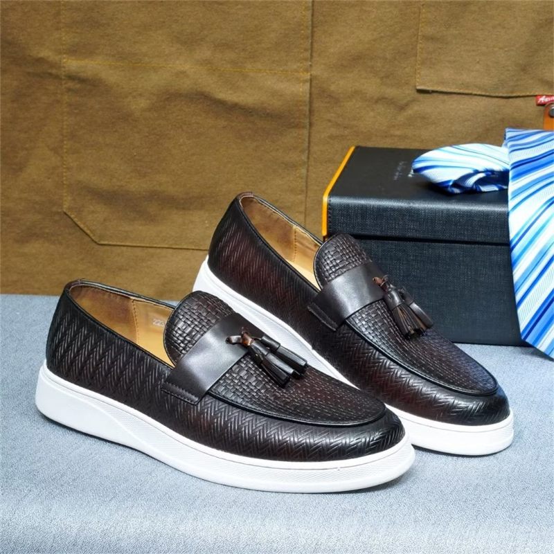 Sapatos Casuais Masculinos Slip-on Elegância - Café