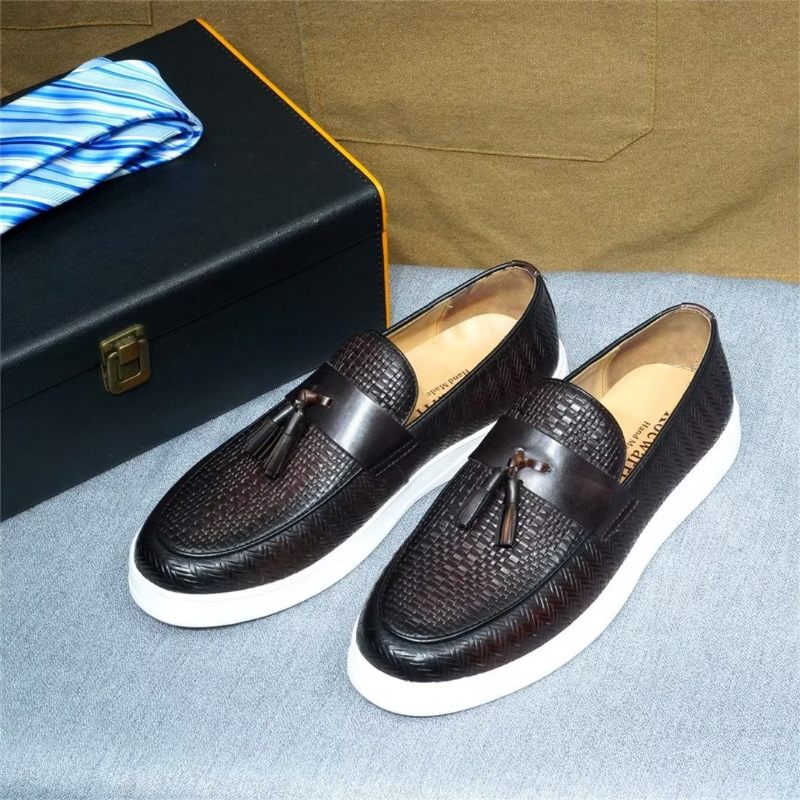 Sapatos Casuais Masculinos Slip-on Elegância - Café