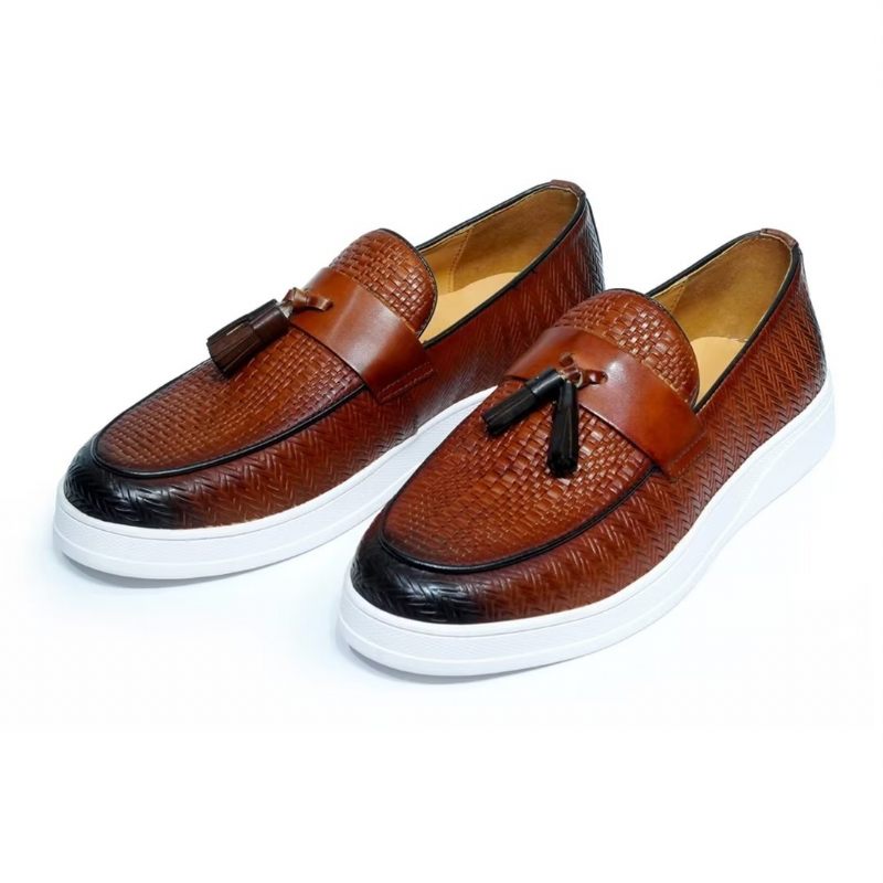 Sapatos Casuais Masculinos Slip-on Elegância - Marrom