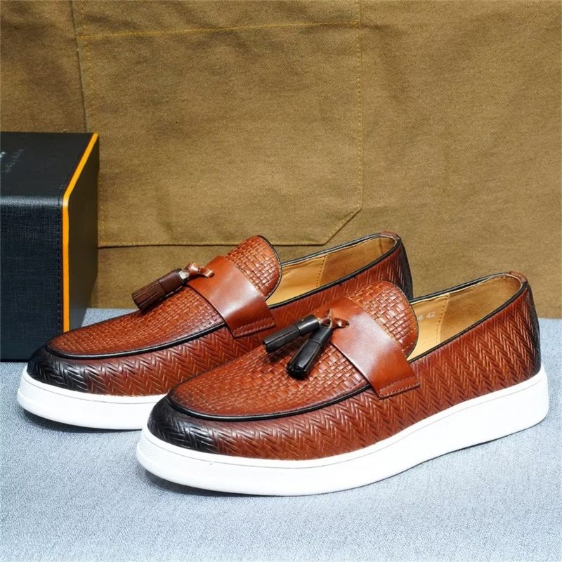 Sapatos Casuais Masculinos Slip-on Elegância - Marrom