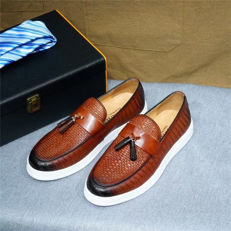 Sapatos Casuais Masculinos Slip-on Elegância - Marrom