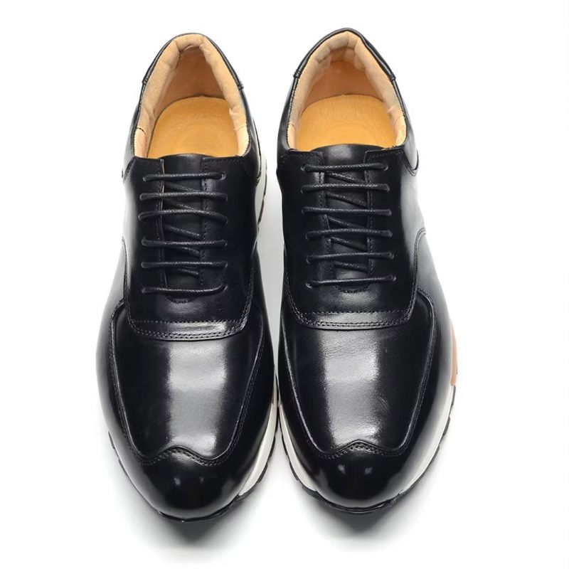 Sapatos Casuais Masculinos Sofisticação Relaxada Casual Com Atacadores - Preto