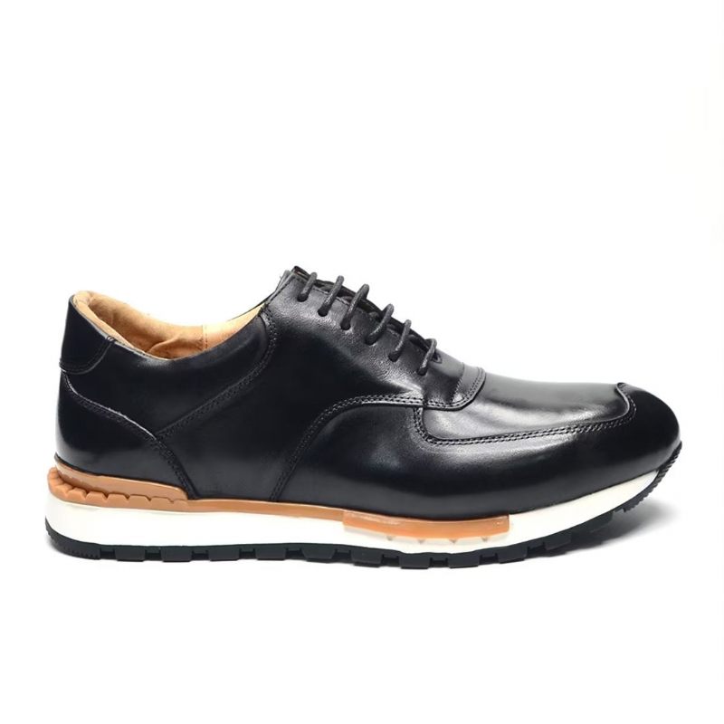 Sapatos Casuais Masculinos Sofisticação Relaxada Casual Com Atacadores - Preto