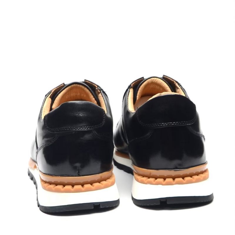 Sapatos Casuais Masculinos Sofisticação Relaxada Casual Com Atacadores - Preto