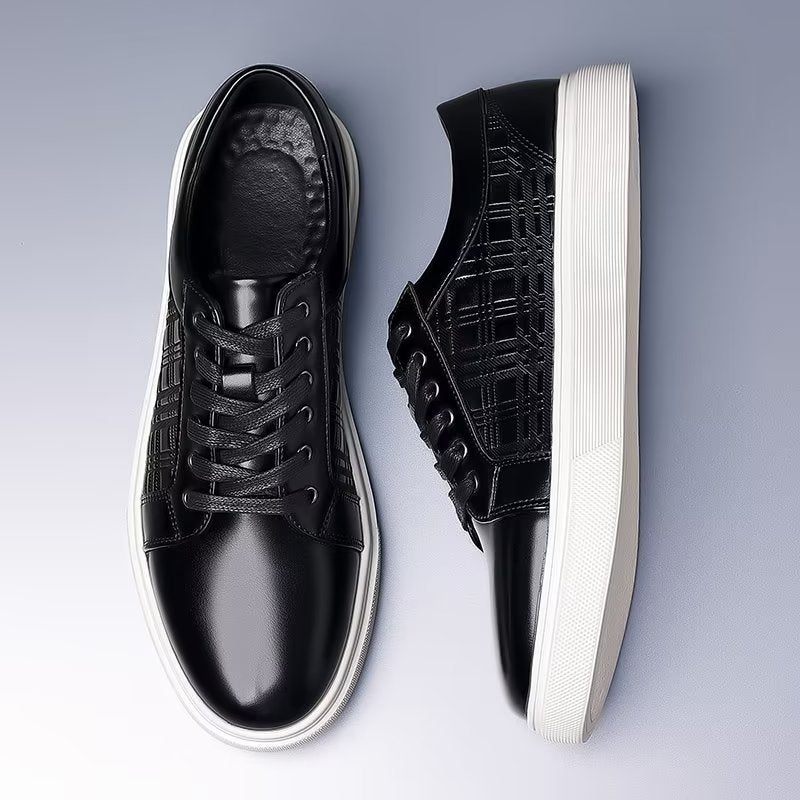 Sapatos Casuais Masculinos Sofisticação Step-in - Preto 