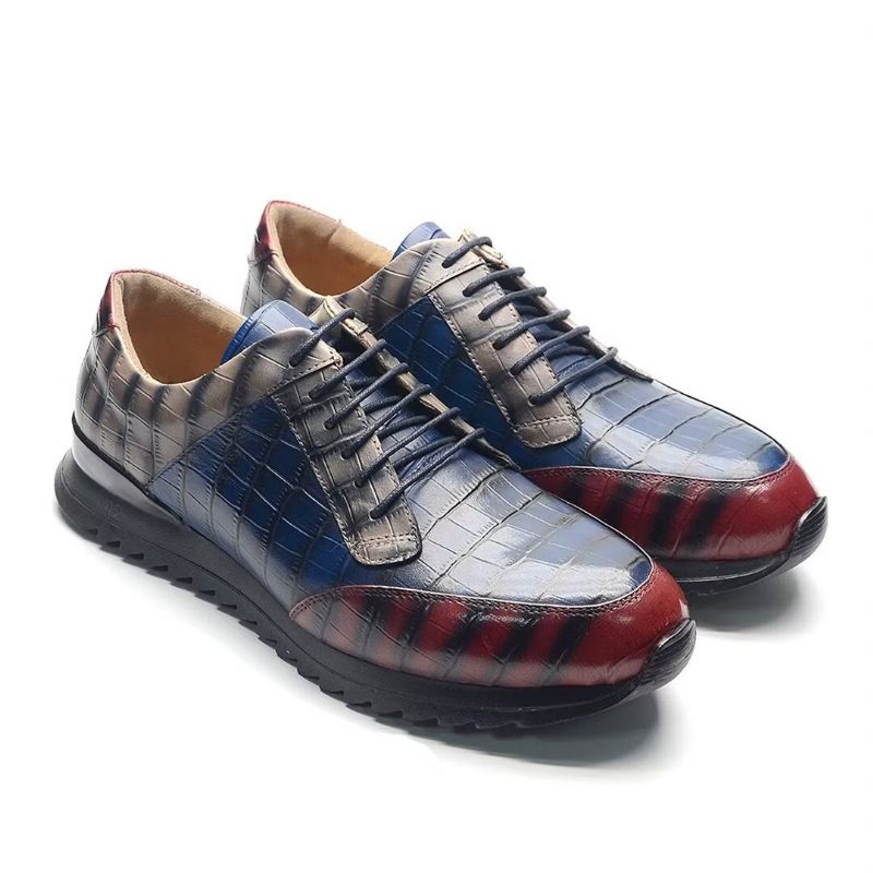 Sapatos Casuais Masculinos Urbanos Refinados Couro Casual - Azul