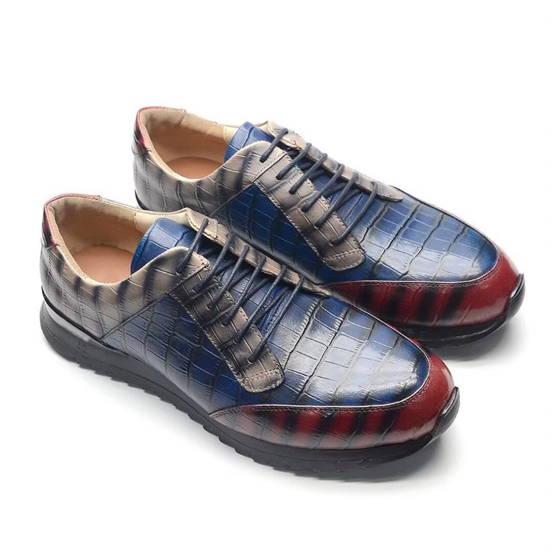 Sapatos Casuais Masculinos Urbanos Refinados Couro Casual - Azul