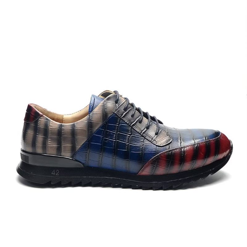 Sapatos Casuais Masculinos Urbanos Refinados Couro Casual - Azul