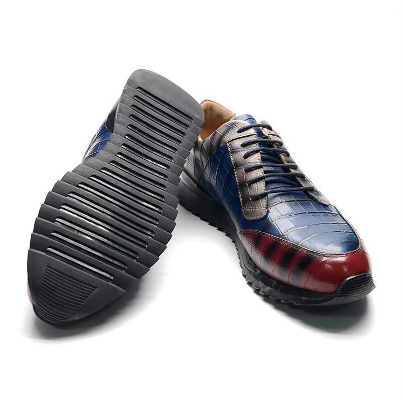 Sapatos Casuais Masculinos Urbanos Refinados Couro Casual - Azul