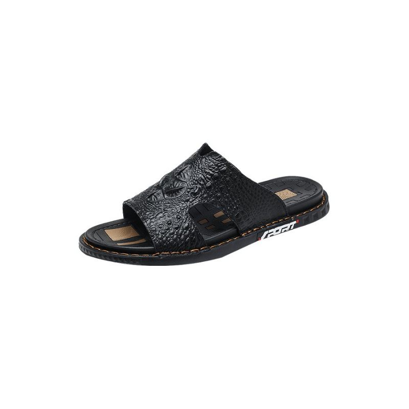 Sapatos Casuais Masculinos Verão Chic Slip-on Slides - Preto