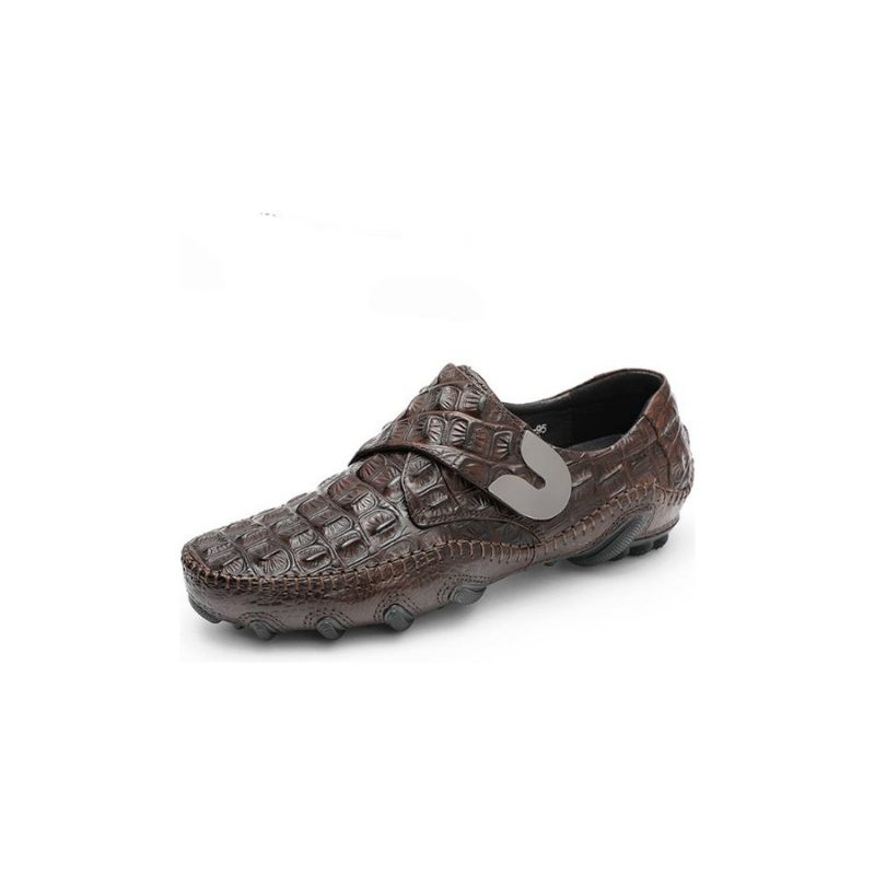 Sapatos Casuais Masculinos Vintage Oxford Couro Casual - Café