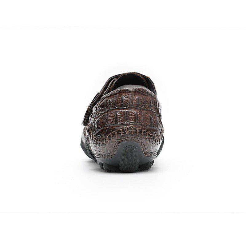 Sapatos Casuais Masculinos Vintage Oxford Couro Casual - Café