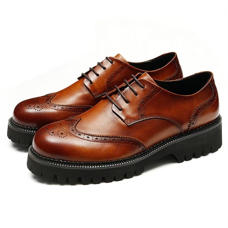 Sapatos Formais Masculino Vestido Couro Majestic - Marrom