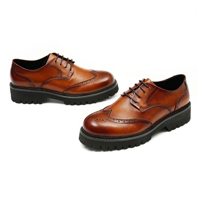 Sapatos Formais Masculino Vestido Couro Majestic - Marrom