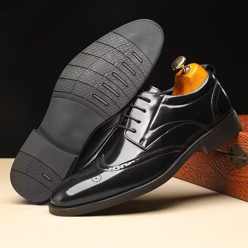 Sapatos Formais Masculinos Bico Fino Sociais Derby - Preto