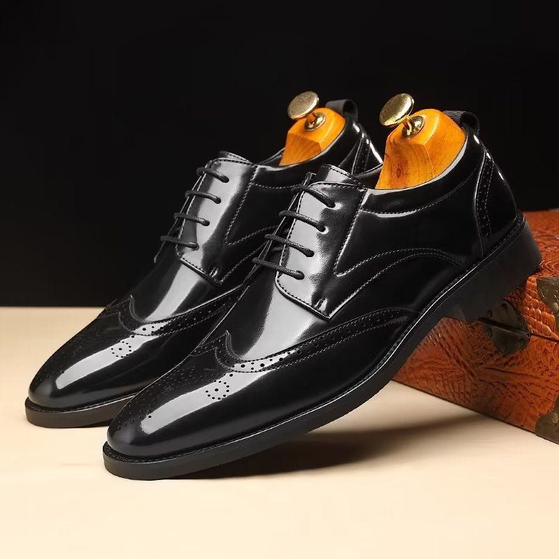 Sapatos Formais Masculinos Bico Fino Sociais Derby - Preto