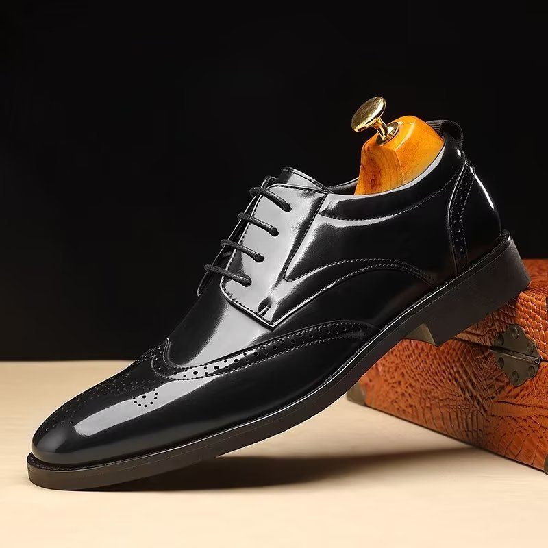 Sapatos Formais Masculinos Bico Fino Sociais Derby - Preto