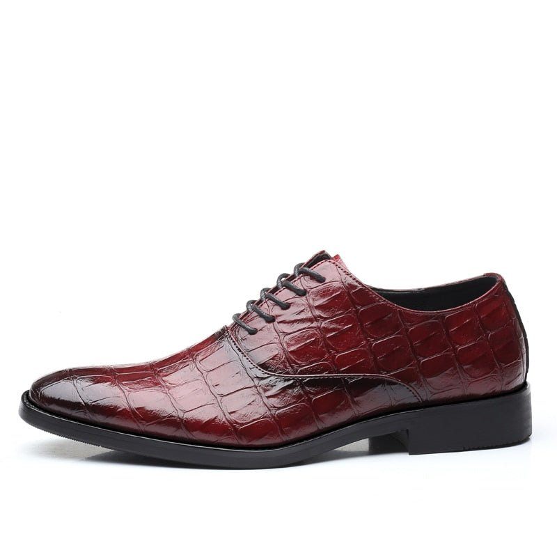 Sapatos Formais Masculinos Brilhantes Exóticos Pontiagudos Oxfords - Vermelho