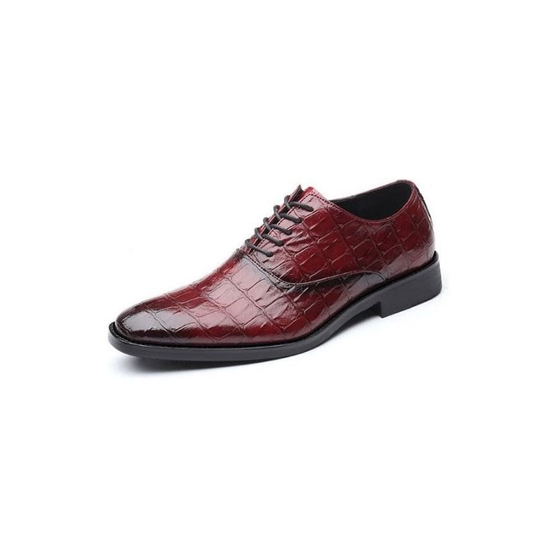 Sapatos Formais Masculinos Brilhantes Exóticos Pontiagudos Oxfords - Vermelho