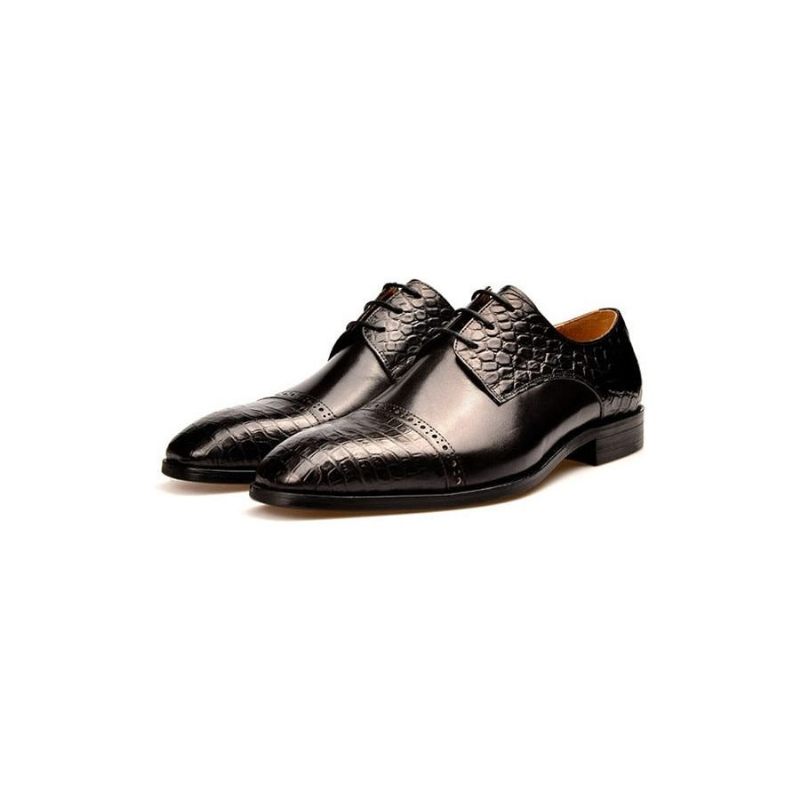 Sapatos Formais Masculinos Brogue Exóticos Com Cadarços