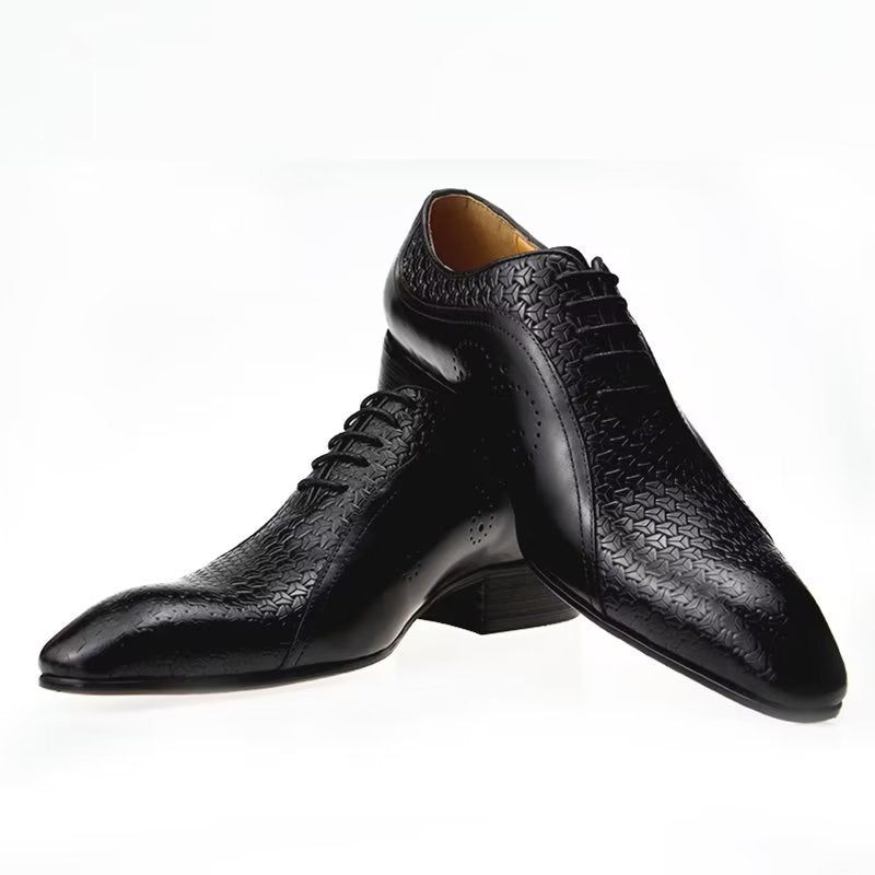 Sapatos Formais Masculinos Brogues Casamento Elegantes - Preto