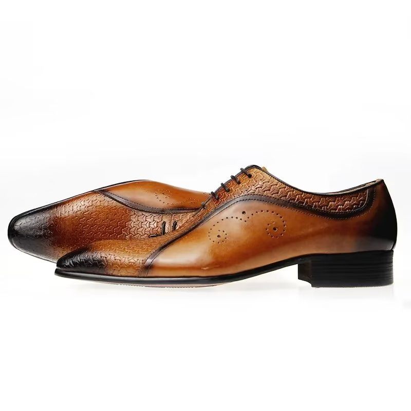 Sapatos Formais Masculinos Brogues Casamento Elegantes - Marrom