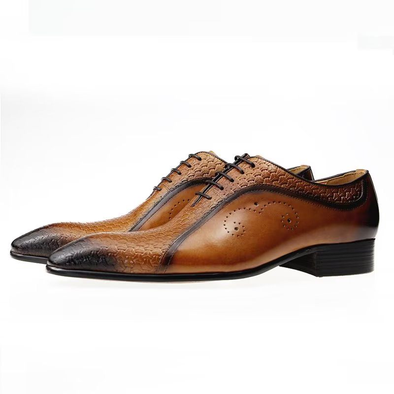 Sapatos Formais Masculinos Brogues Casamento Elegantes - Marrom