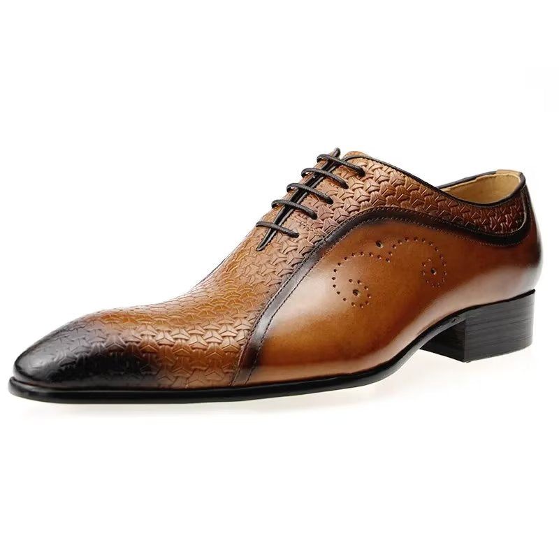 Sapatos Formais Masculinos Brogues Casamento Elegantes - Marrom