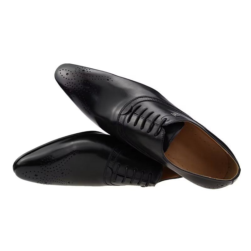 Sapatos Formais Masculinos Brogues Casamento Modernos - Preto