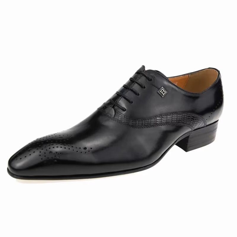 Sapatos Formais Masculinos Brogues Casamento Modernos - Preto