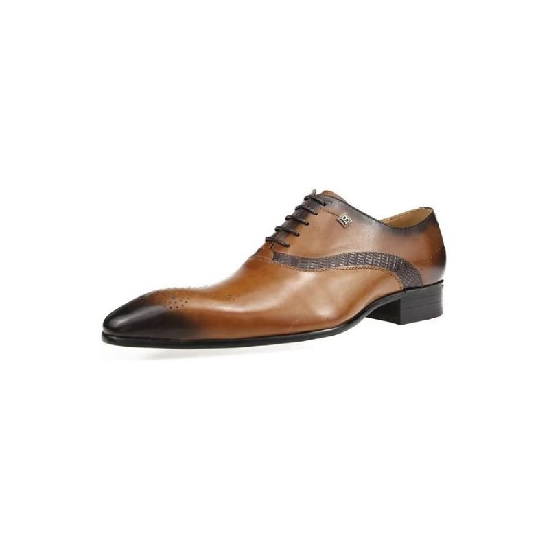 Sapatos Formais Masculinos Brogues Casamento Modernos - Marrom