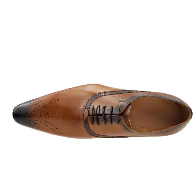 Sapatos Formais Masculinos Brogues Casamento Modernos - Marrom