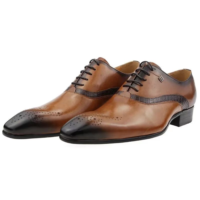 Sapatos Formais Masculinos Brogues Casamento Modernos - Marrom