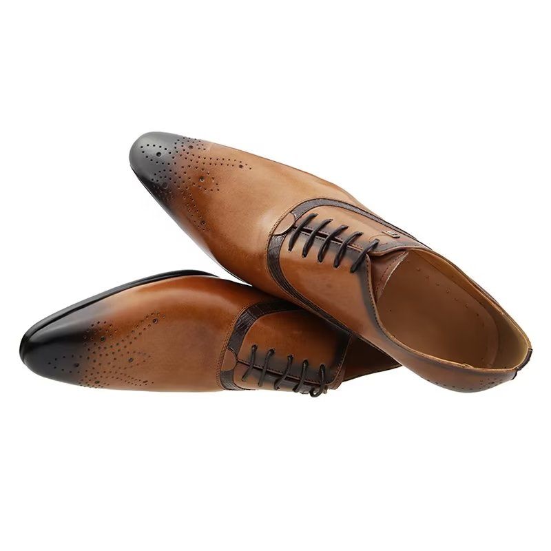 Sapatos Formais Masculinos Brogues Casamento Modernos - Marrom