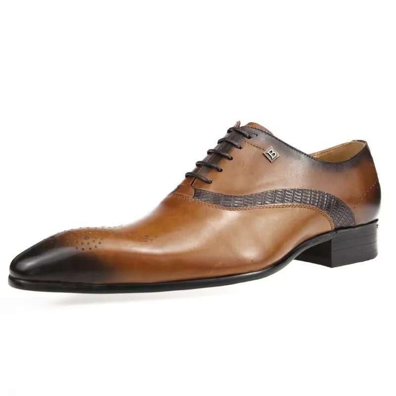 Sapatos Formais Masculinos Brogues Casamento Modernos - Marrom