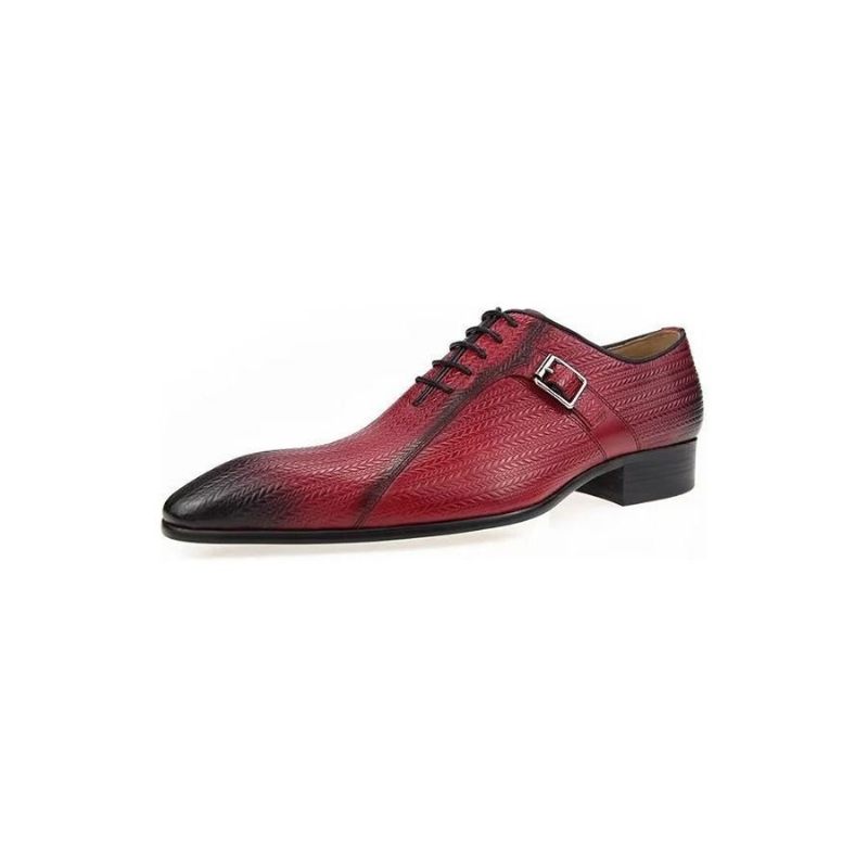 Sapatos Formais Masculinos Brogues Couro Sob Medida Para Casamento - Vermelho