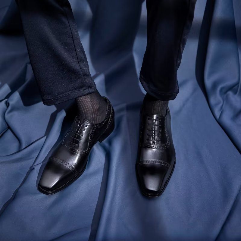 Sapatos Formais Masculinos Brogues Elegantes - Preto