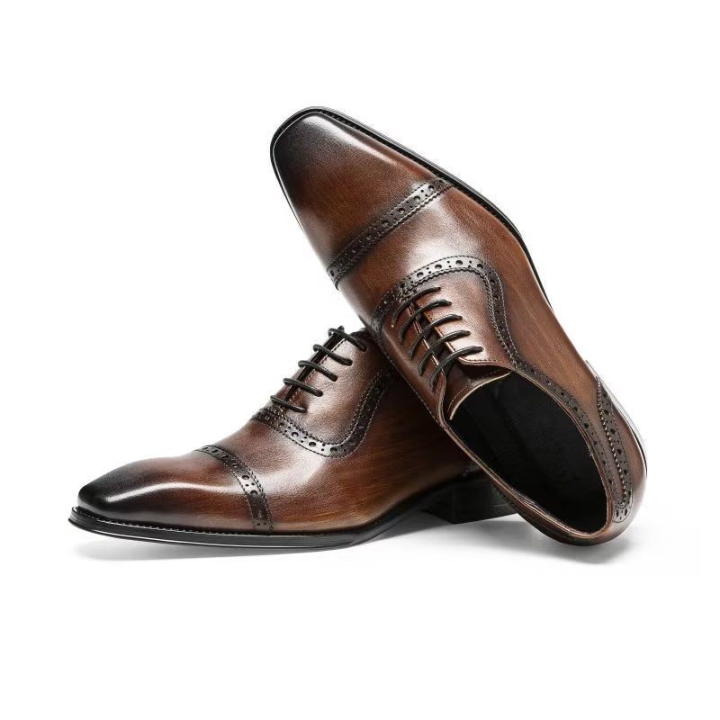 Sapatos Formais Masculinos Brogues Elegantes - Café