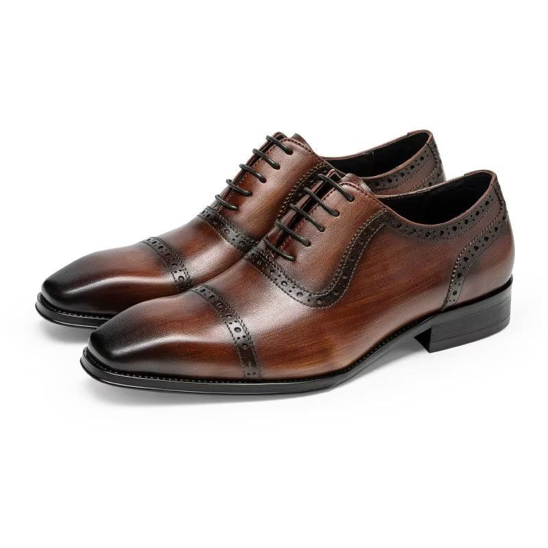 Sapatos Formais Masculinos Brogues Elegantes - Café