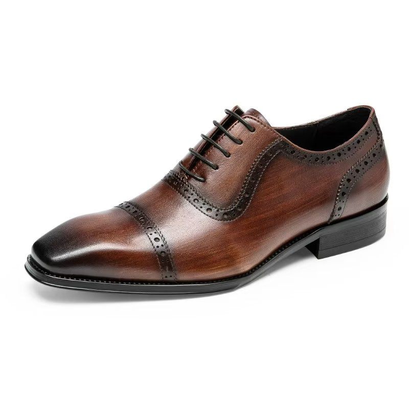 Sapatos Formais Masculinos Brogues Elegantes - Café