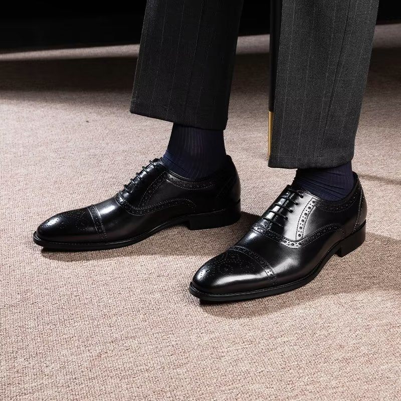 Sapatos Formais Masculinos Brogues Elegantes - Preto