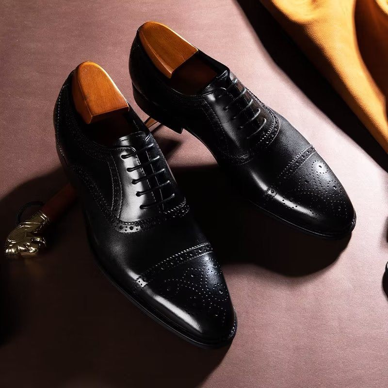 Sapatos Formais Masculinos Brogues Elegantes - Preto