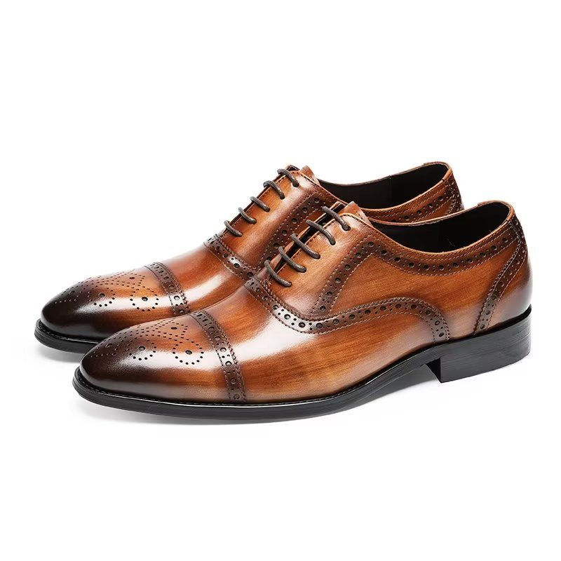 Sapatos Formais Masculinos Brogues Elegantes - Café