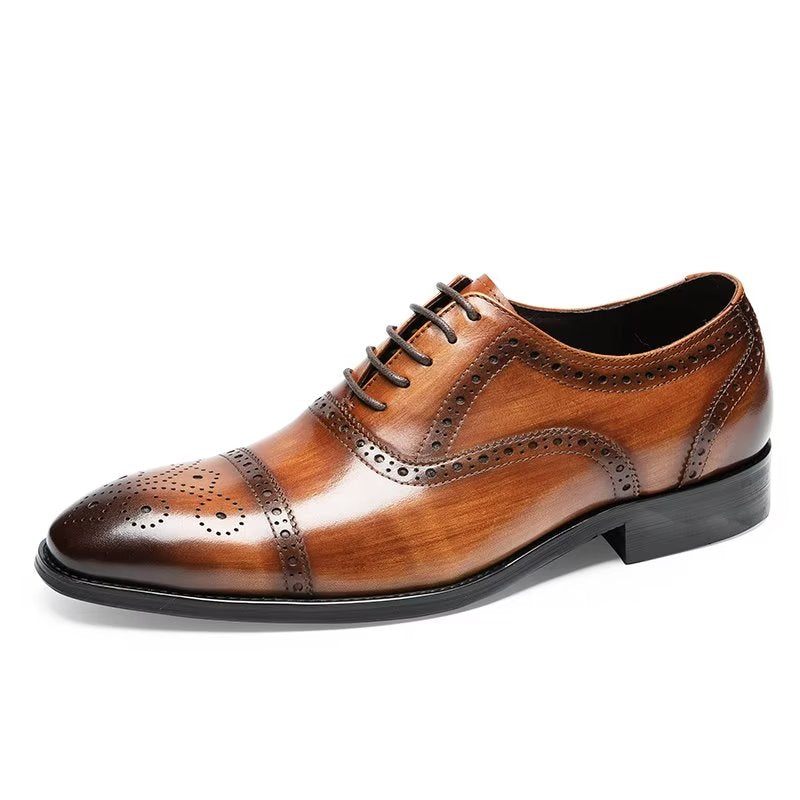 Sapatos Formais Masculinos Brogues Elegantes - Café